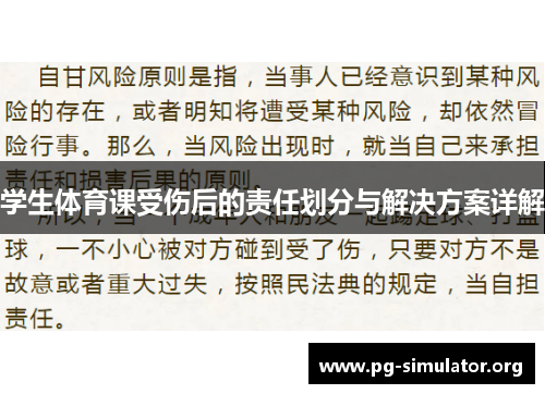 学生体育课受伤后的责任划分与解决方案详解