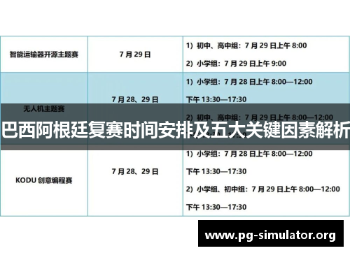 巴西阿根廷复赛时间安排及五大关键因素解析